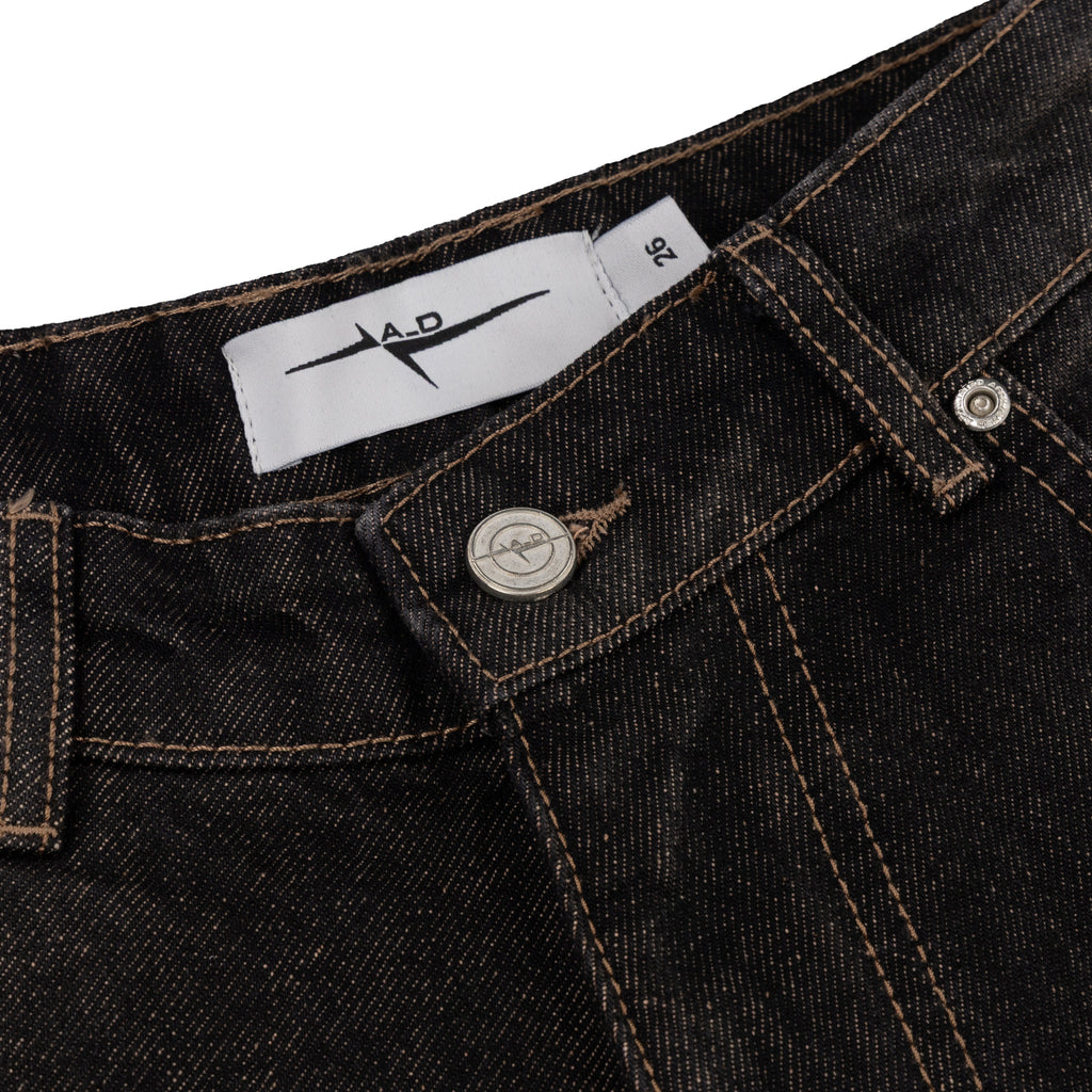 BAGGY DENIM SHORTS - SMOKED EARTH