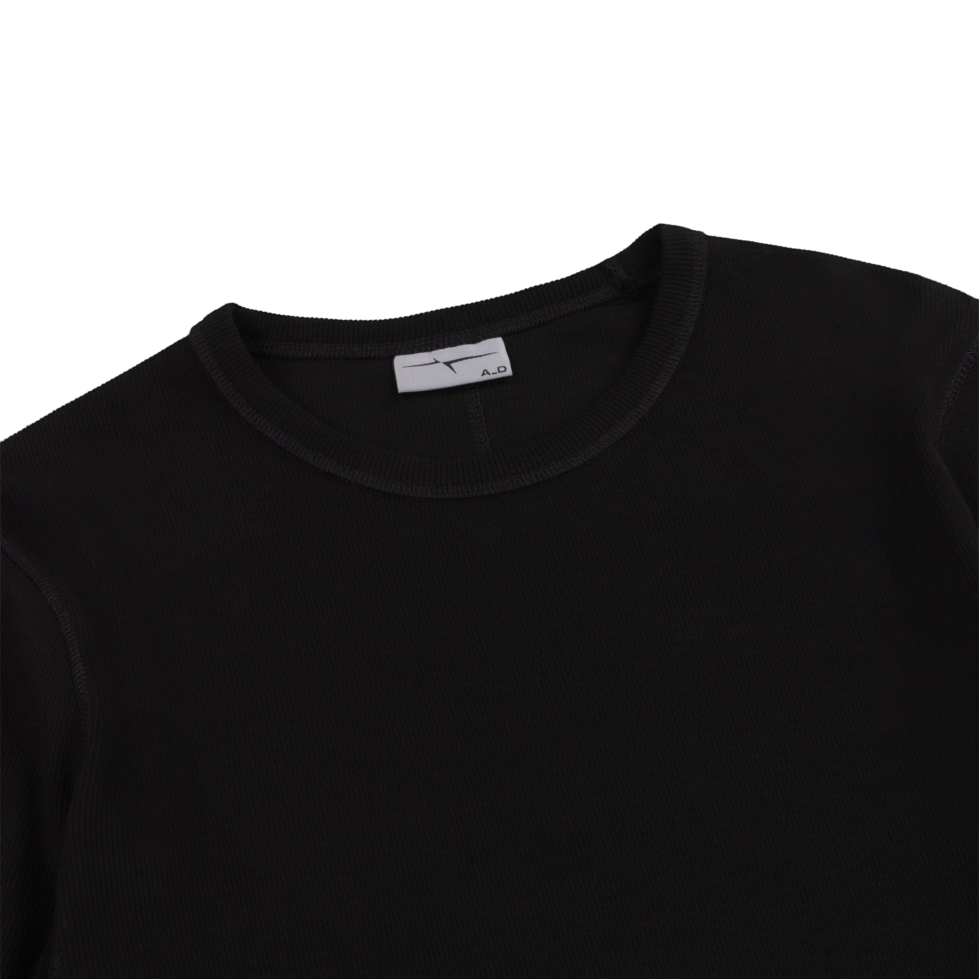 SIGNATURE RIBBED LONGSLEEVE - TRUE BLACK