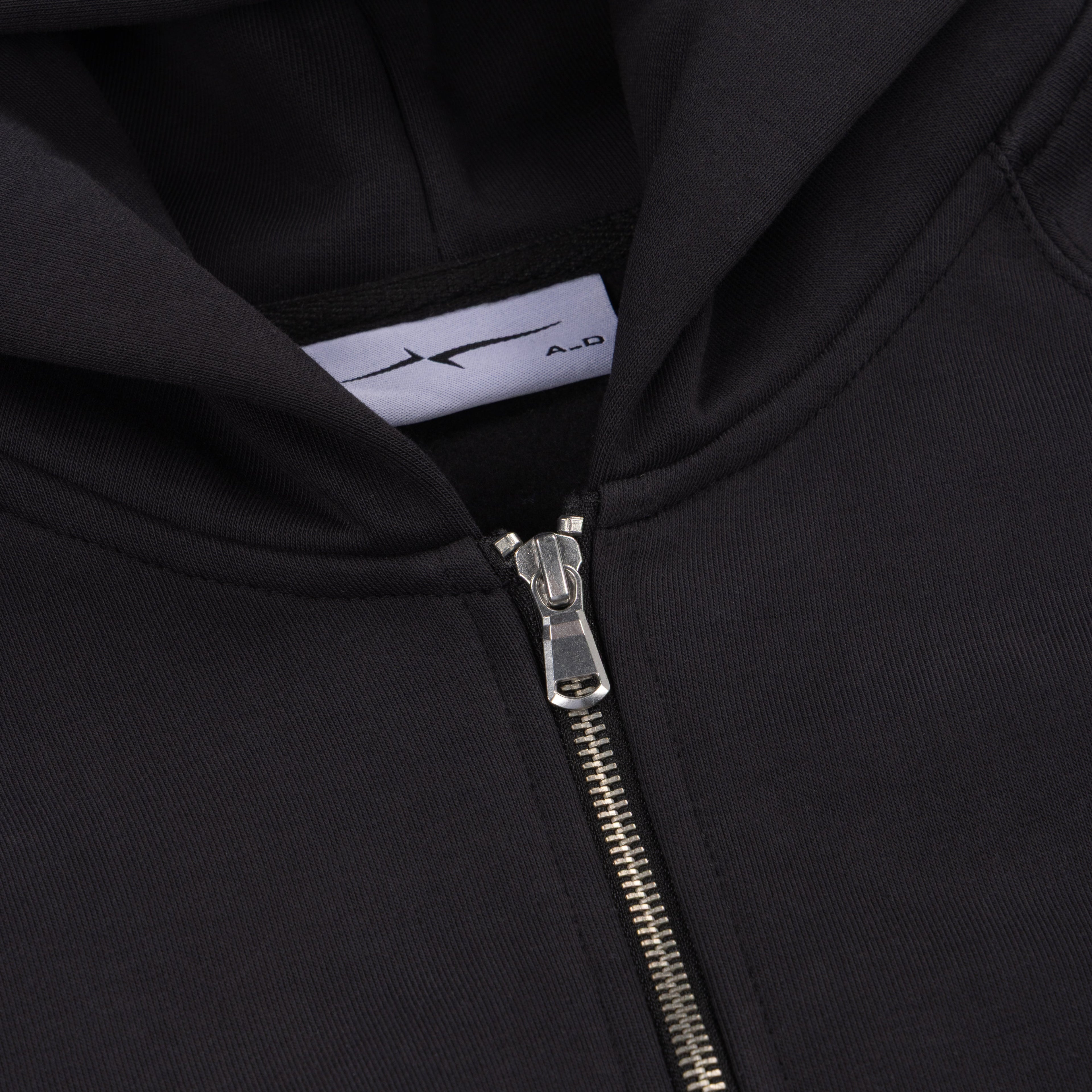 SIGNATURE ZIP-UP HOODIE - BLACK