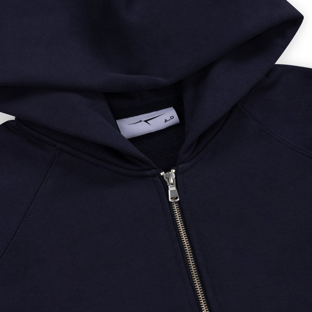 SIGNATURE ZIP-UP HOODIE - NAVY