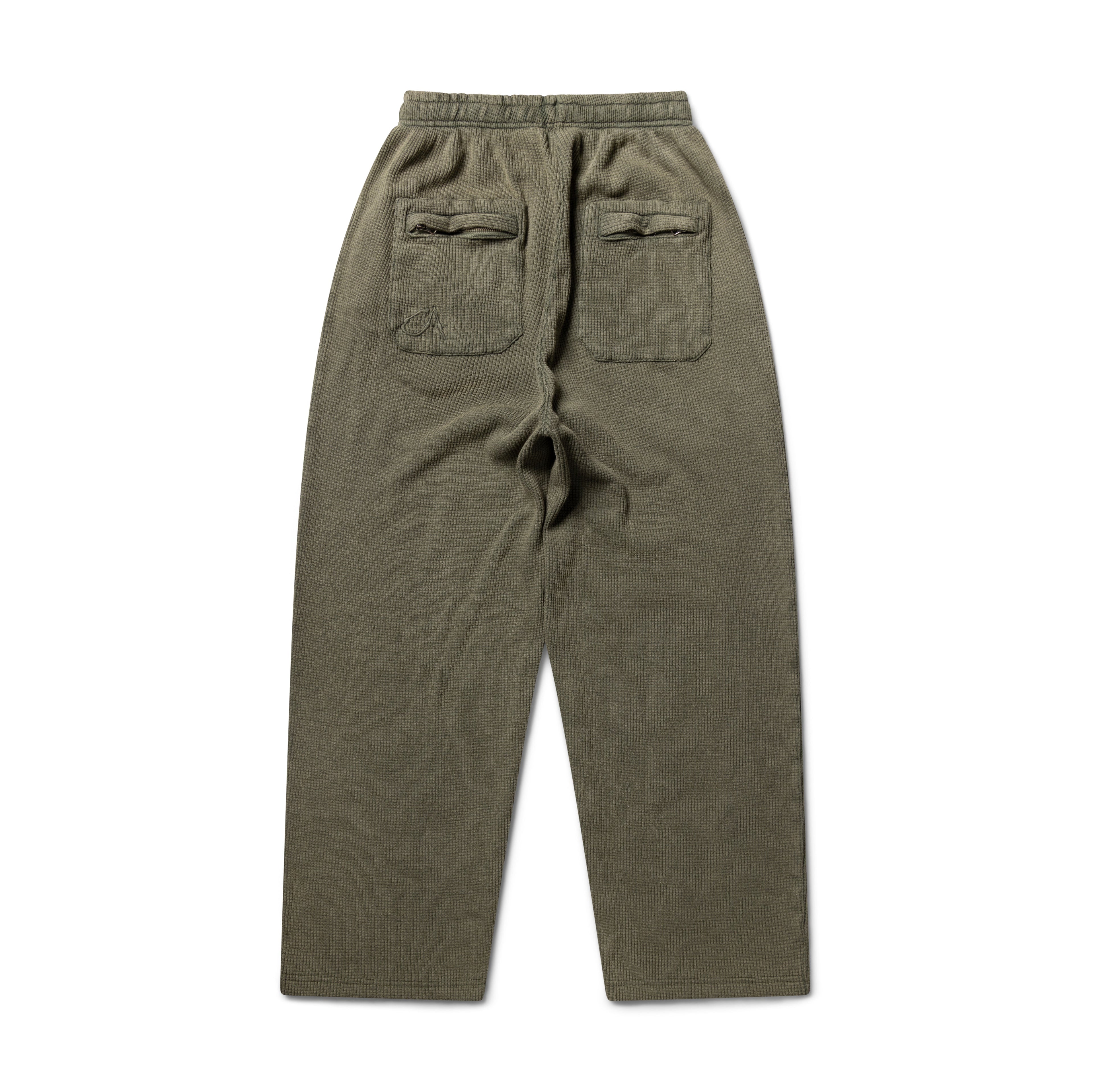 GA WAFFLE UNCUFFED JOGGER - DUST OLIVE