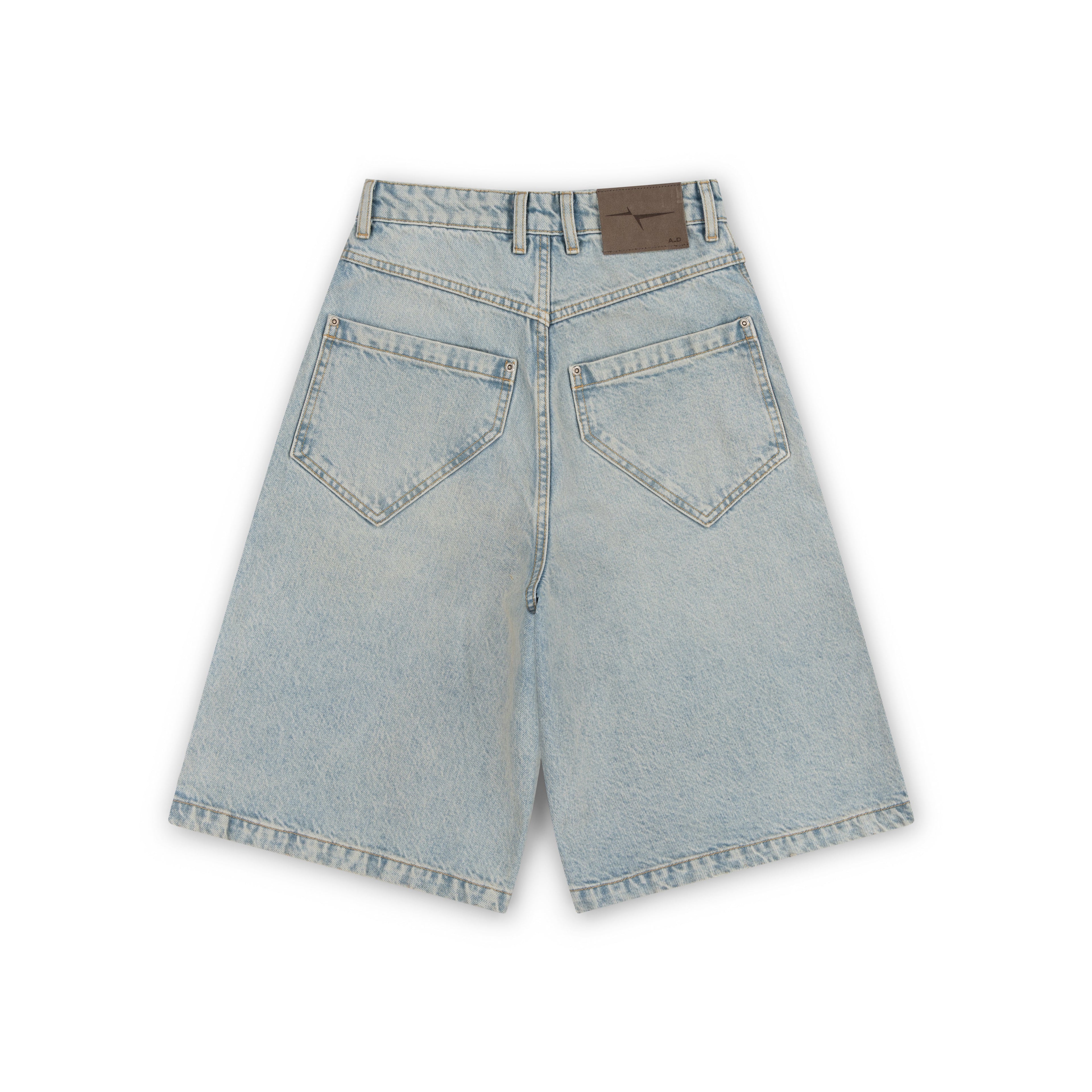 BAGGY DENIM SHORTS - SUN BLEACHED BLUE