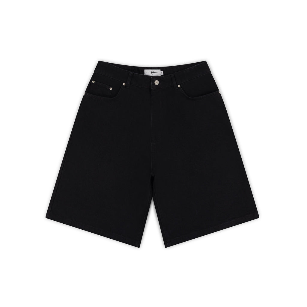 BAGGY DENIM SHORTS - TRUE BLACK