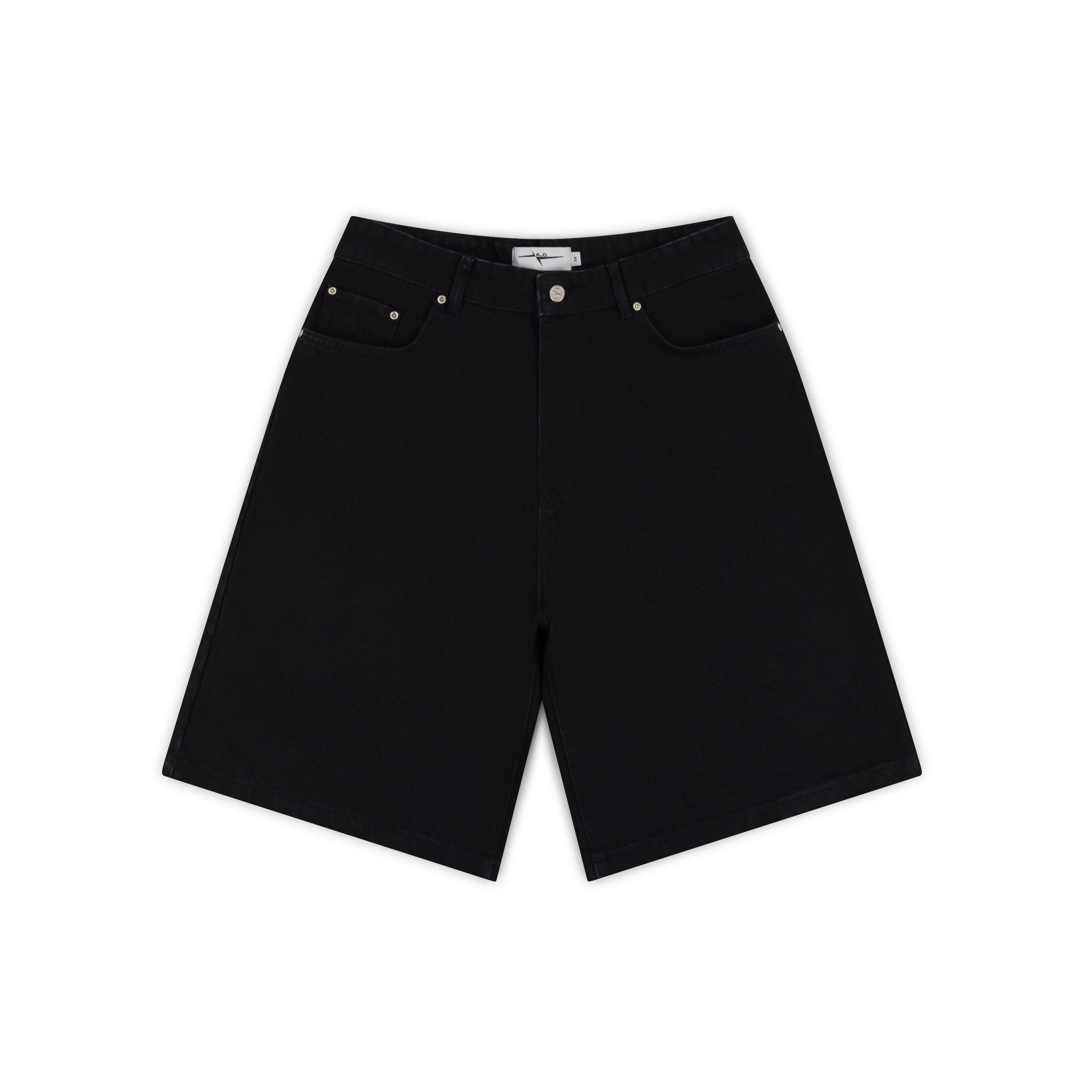 BAGGY DENIM SHORTS - TRUE BLACK