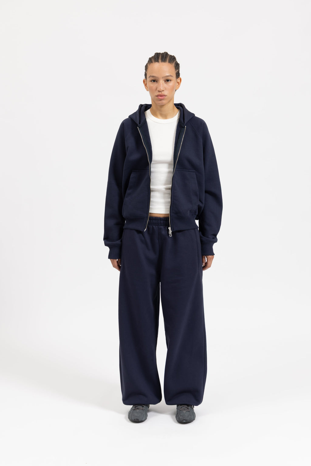 SIGNATURE ZIP-UP HOODIE - NAVY