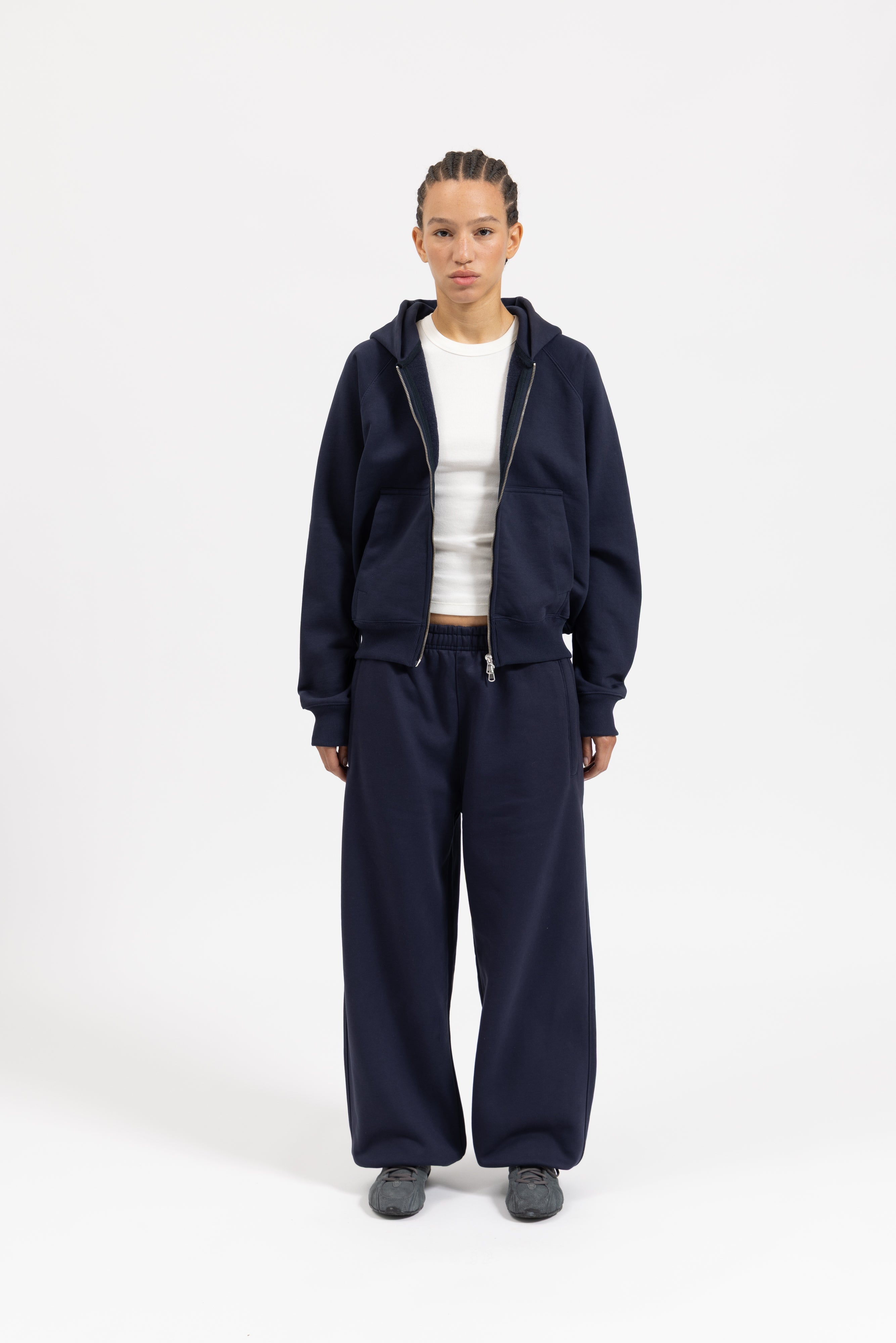 SIGNATURE ZIP-UP HOODIE - NAVY