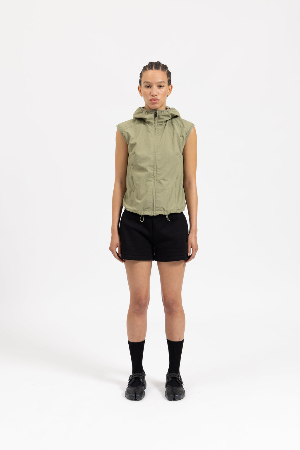 WOMENS CONTOUR HOODED VEST - SAGE