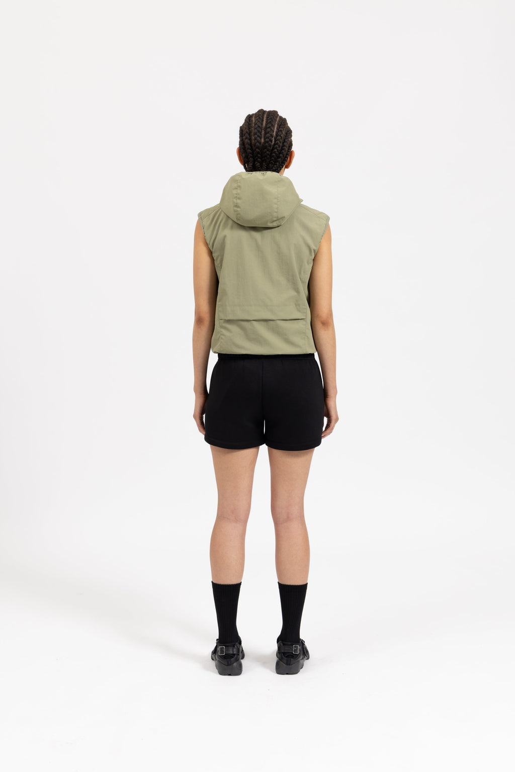 WOMENS CONTOUR HOODED VEST - SAGE