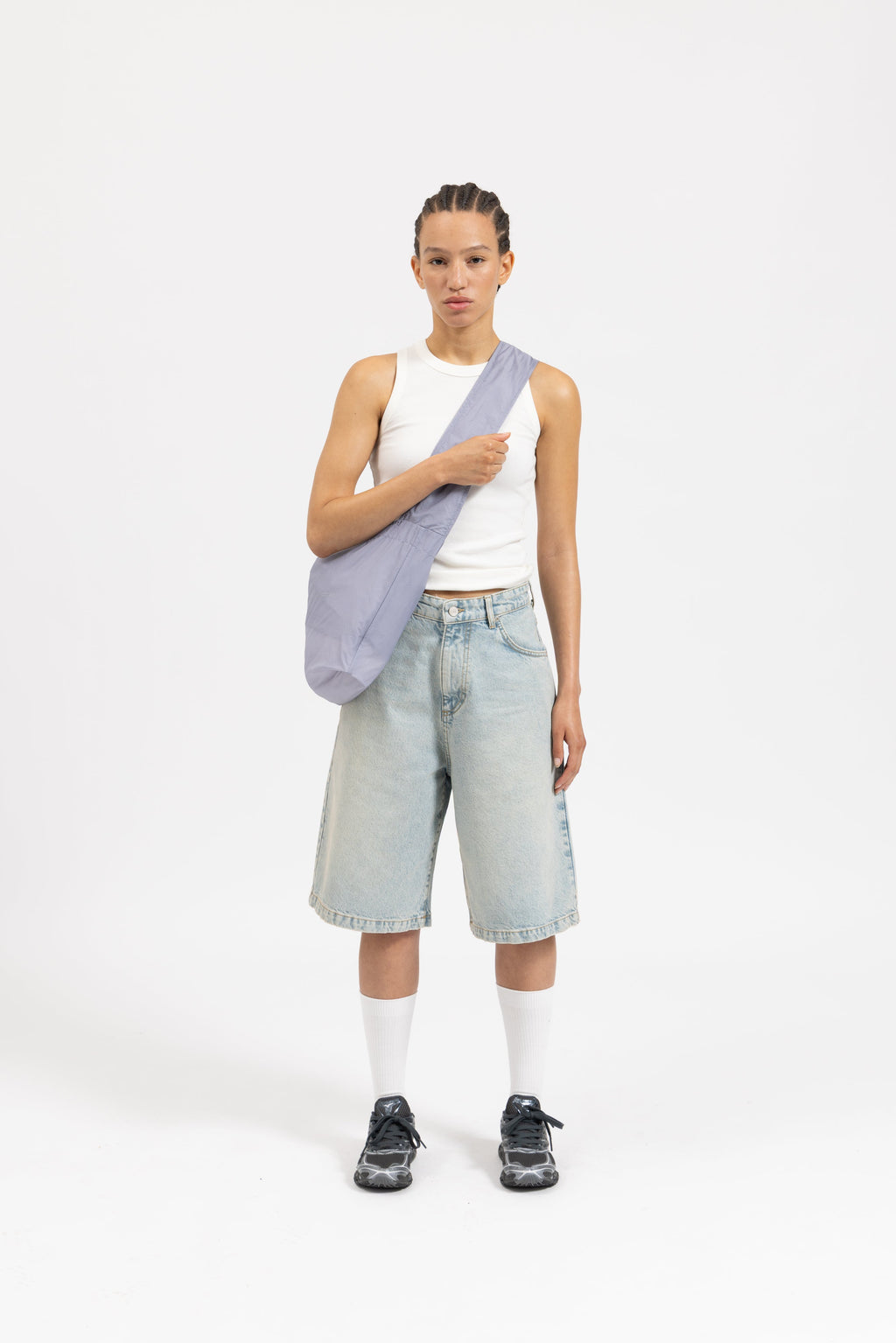 BAGGY DENIM SHORTS - SUN BLEACHED BLUE