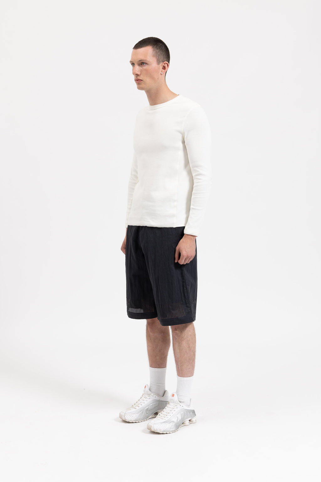 SIGNATURE RIBBED LONGSLEEVE - WHITE