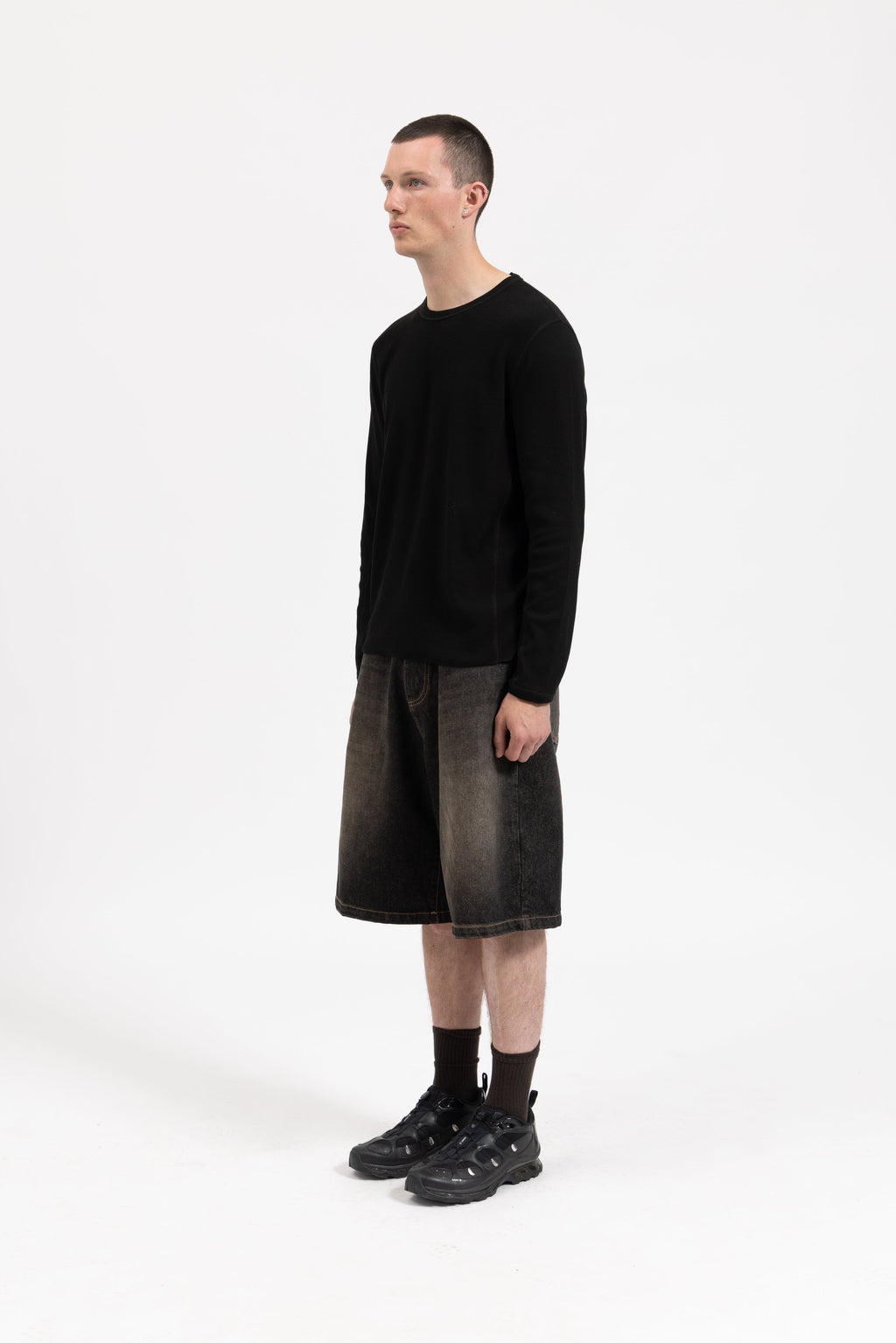 SIGNATURE RIBBED LONGSLEEVE - TRUE BLACK