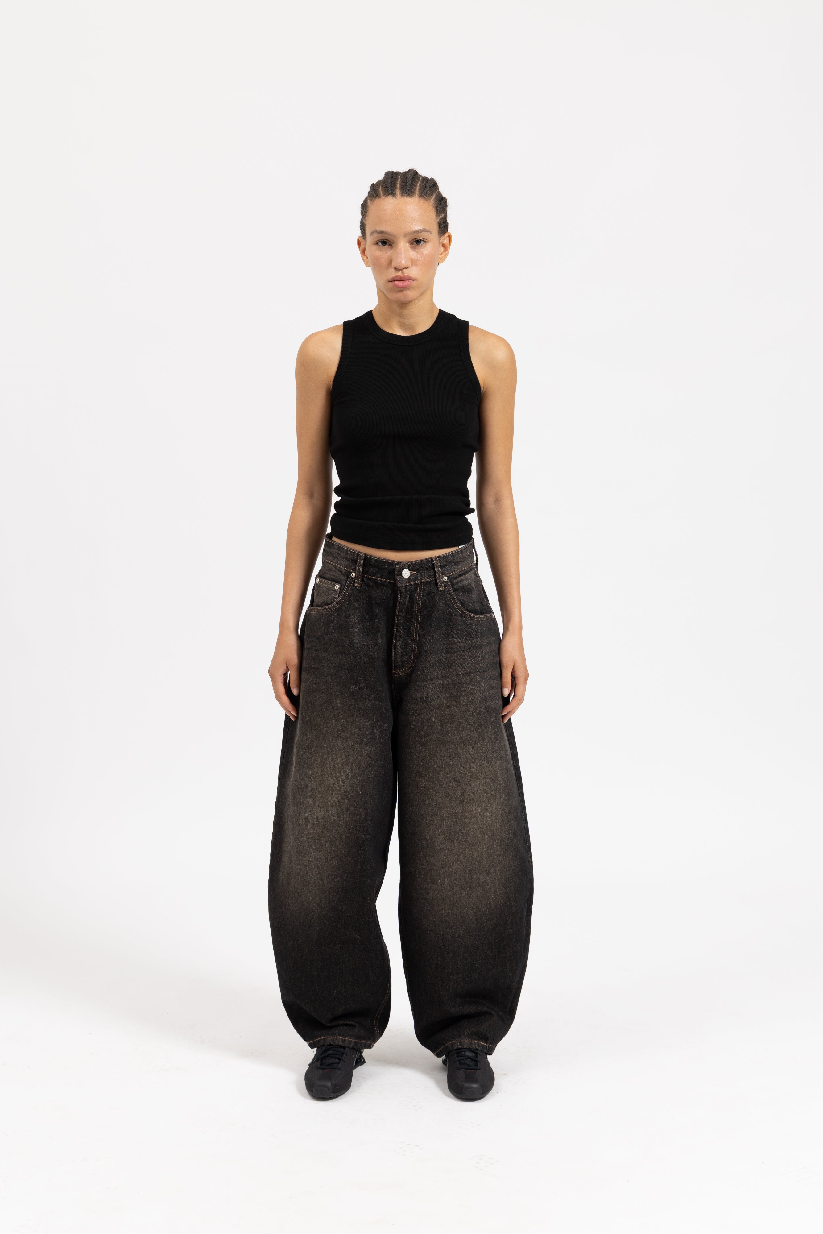 BAGGY DENIM JEANS - SMOKED EARTH