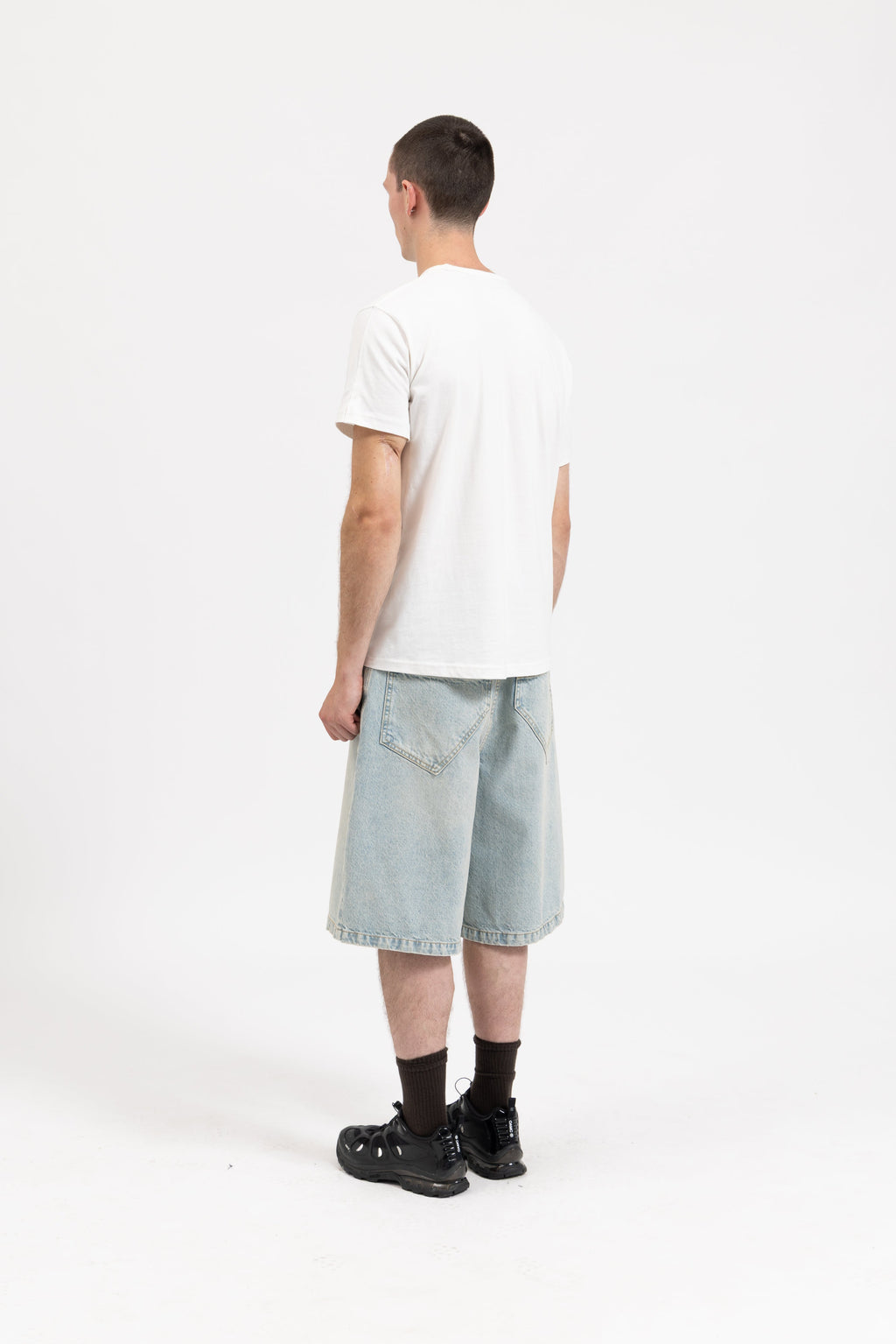BAGGY DENIM SHORTS - SUN BLEACHED BLUE