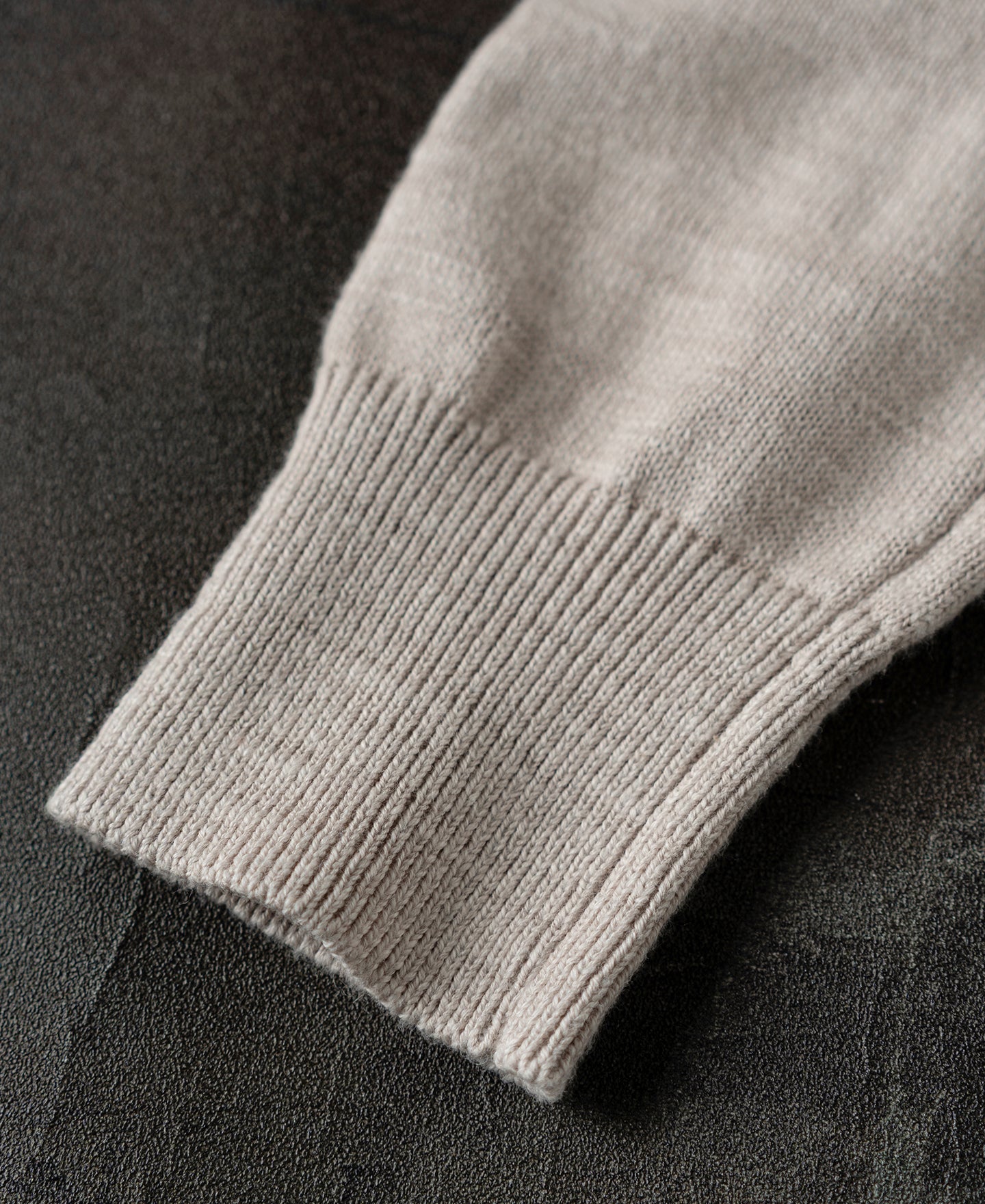 Slub Cotton Long Sleeve Knit Polo