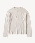 Honeycomb Waffle Knit Henley Long Sleeve T-Shirt